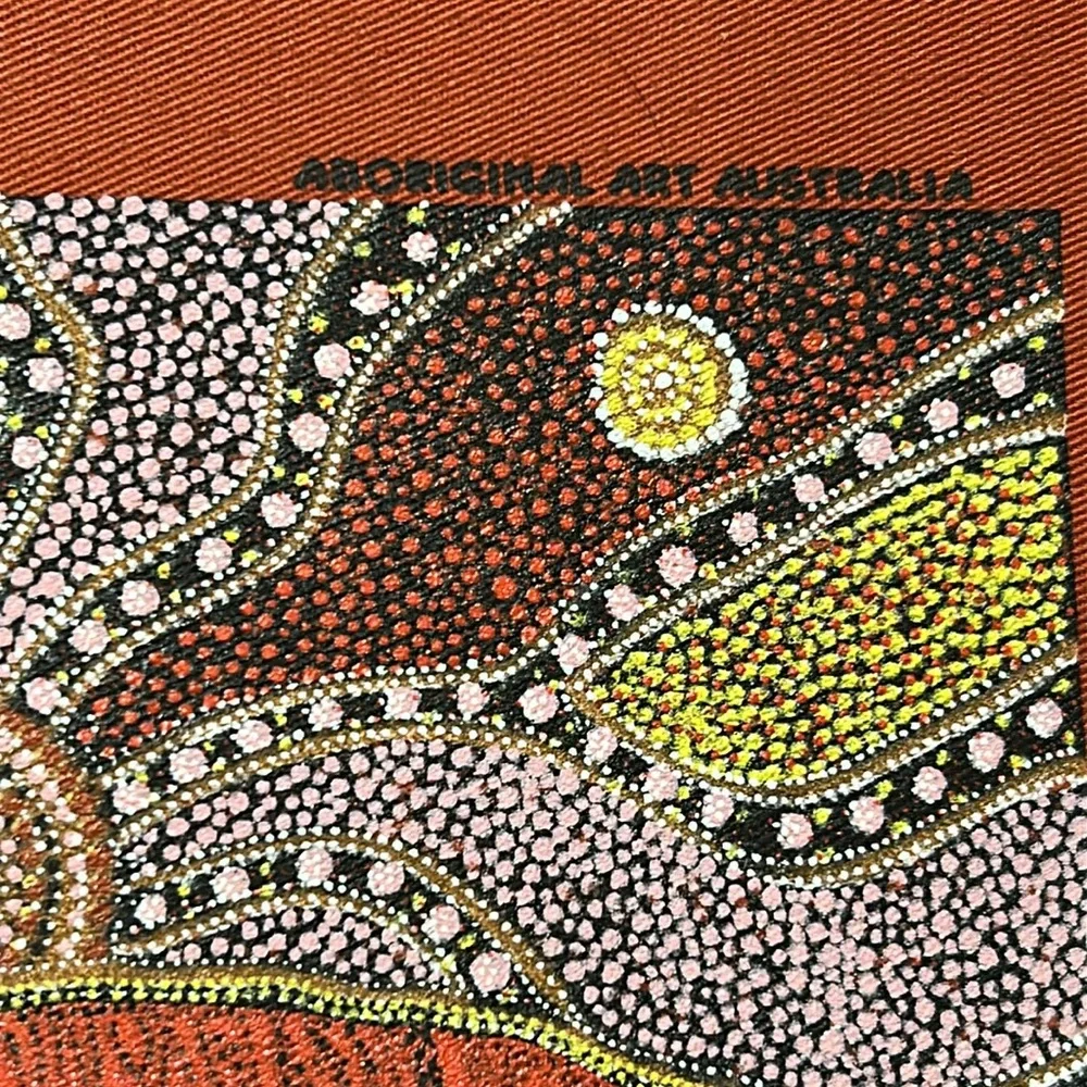 Uluru Aboriginal Art AUSTRALIA PRINT + Survival of the Kangaroos on Cotton Mat
